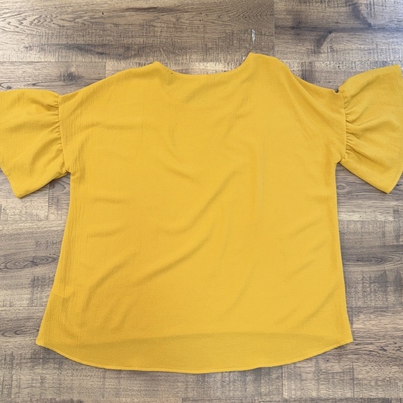 Red Lolly Women's Mustard Yellow Ruffle Sleeve Top - Picture 5 of 5